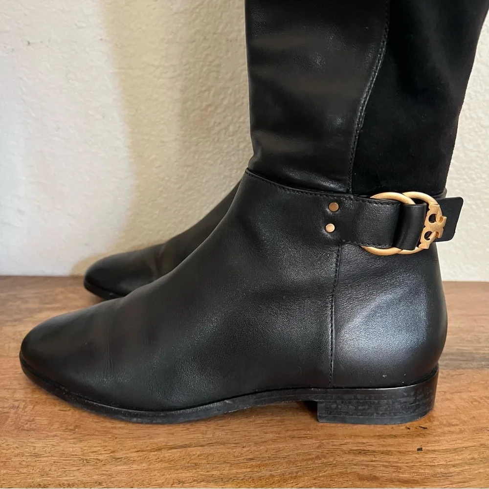 Tory Burch Marsden Over The Knee Black Leather Boots Size 9M